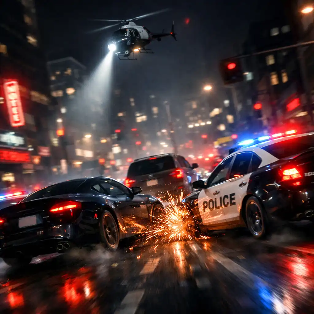 Policyjny pościg ulicami miasta w Gangster Horizon: City Game